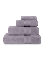 Jasper Conran London Lavender Grey Zero Twist Lightweight Soft Fast Drying 100% Cotton Towel - Image 3 of 3