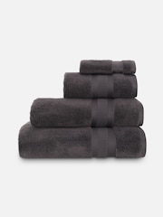 Jasper Conran London Charcoal Grey Zero Twist Lightweight Soft Fast Drying 100% Cotton Towel - Image 3 of 5