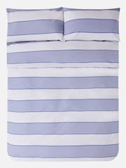 Jasper Conran London Blue Woven Pinstripe 100% Cotton Double Duvet Set - Image 3 of 5