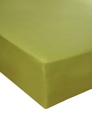 Jasper Conran London Spinach Green Deep Fitted 100% Cotton 300 Thread Sheet - Image 3 of 3