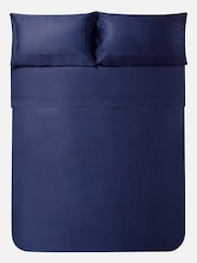 Jasper Conran London Navy Blue 500 Thread Count Satin 100% Cotton Pillowcase - Image 4 of 4