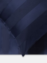 Jasper Conran London Navy Blue 500 Thread Count Satin Stripe 100% Cotton Pillowcase - Image 2 of 4