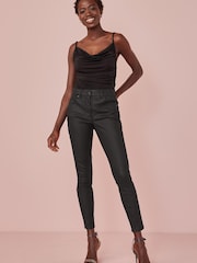 Black Lift, Slim And Shape Coated Denim Skinny Jeans - Image 1 of 4