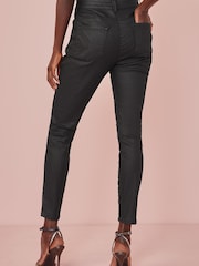 Black Lift, Slim And Shape Coated Denim Skinny Jeans - Image 2 of 4