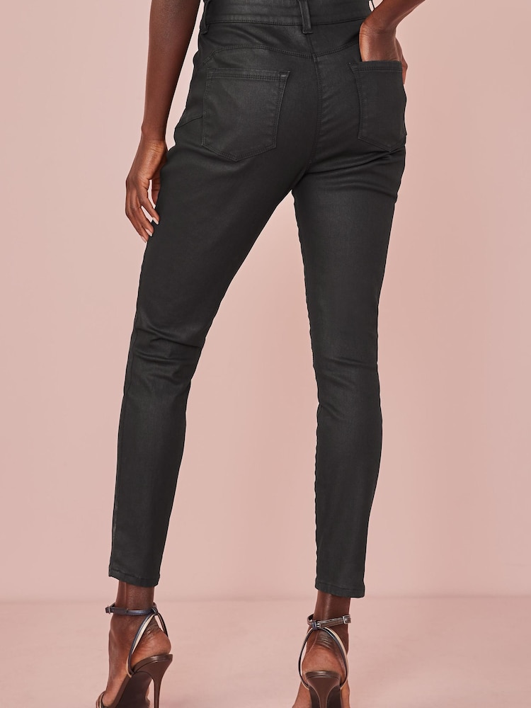 Black Lift, Slim And Shape Coated Denim Skinny Jeans - Image 2 of 4