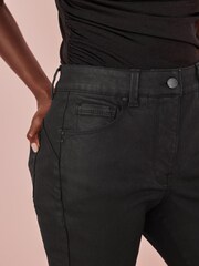 Black Lift, Slim And Shape Coated Denim Skinny Jeans - Image 3 of 4