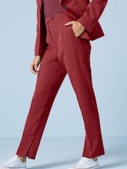 Red Tailored High Waisted Slim Leg Trousers - Image 2 of 5