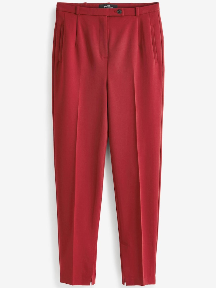 Red Tailored High Waisted Slim Leg Trousers - Image 5 of 5