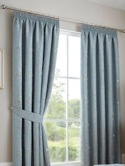 Curtina Blue Renata Pencil Pleat Curtains - Image 1 of 4