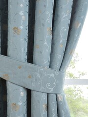 Curtina Blue Renata Pencil Pleat Curtains - Image 3 of 4
