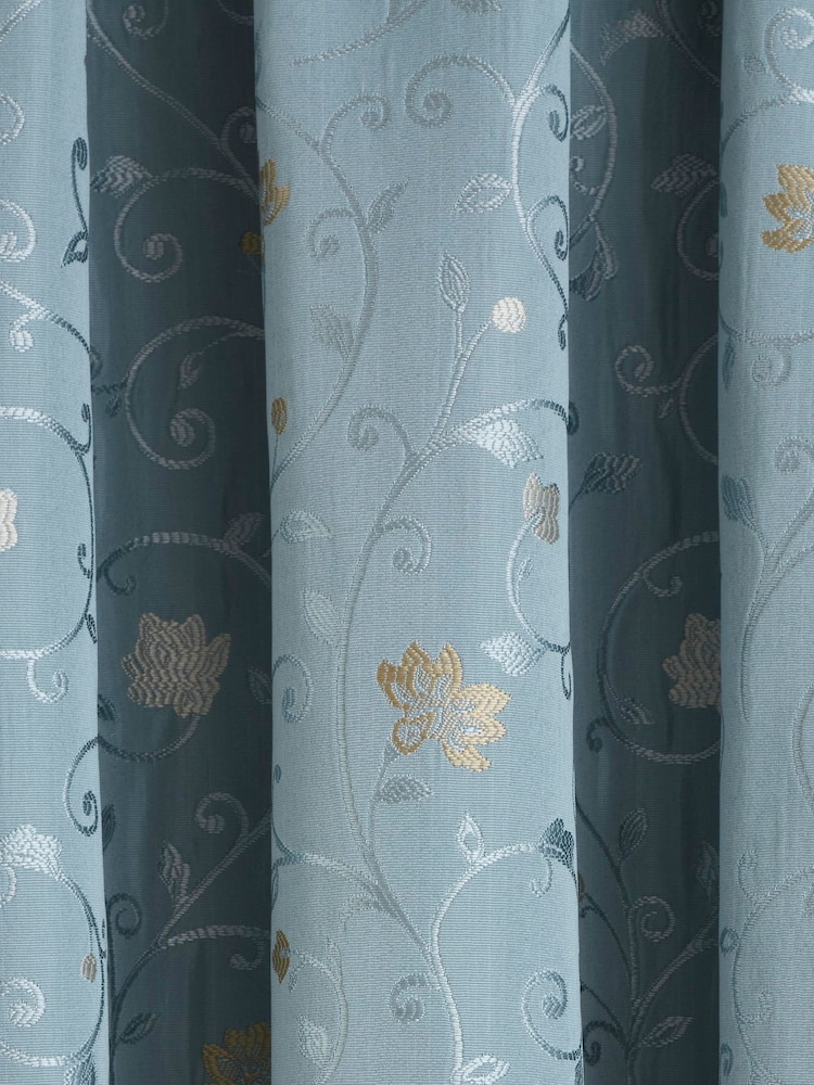 Curtina Blue Renata Pencil Pleat Curtains - Image 4 of 4