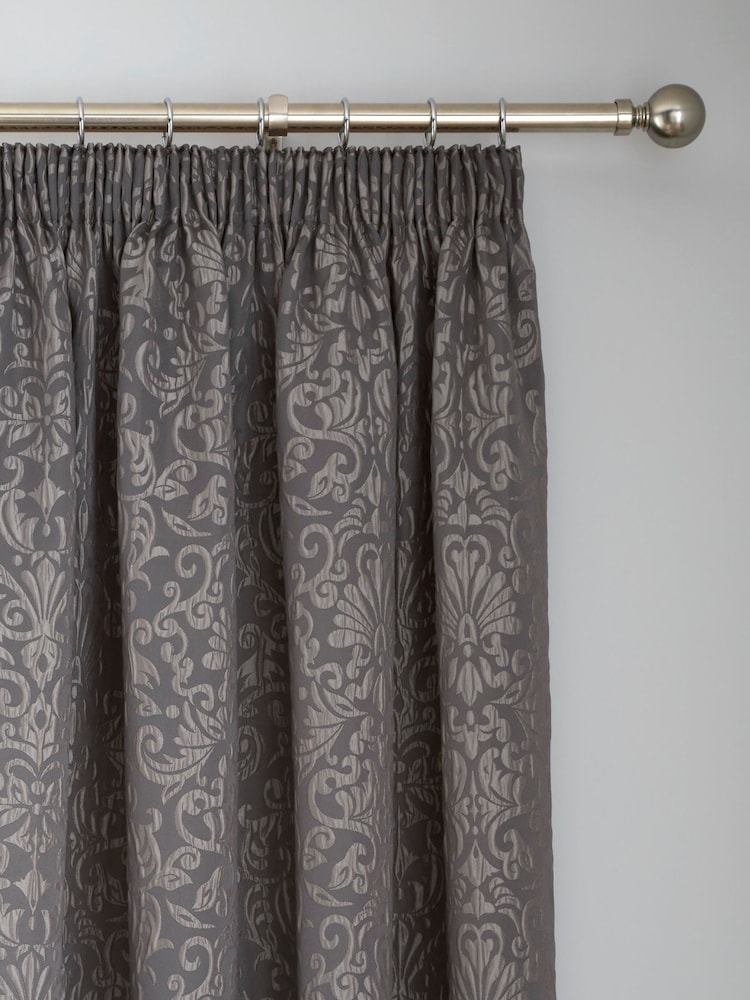 Curtina Grey Lamina Pencil Pleat Curtains - Image 2 of 4