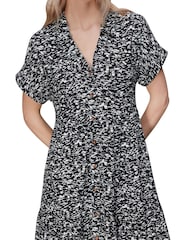 Whistles Black Abstract Smudge Tiered Dress - Image 3 of 4