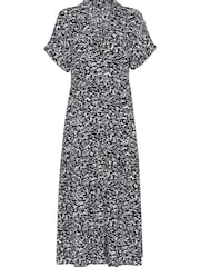 Whistles Black Abstract Smudge Tiered Dress - Image 4 of 4
