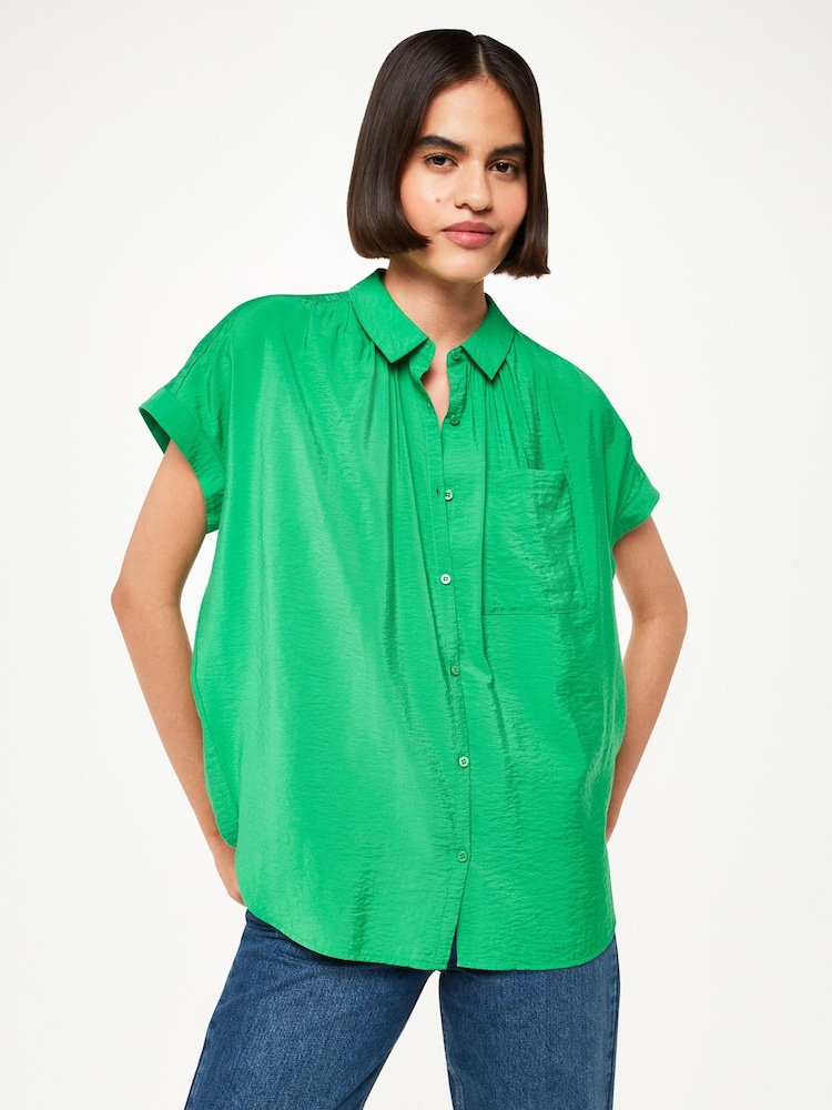 Whistles Green Button Through Nicola T-Shirt - Image 1 of 5