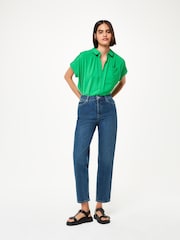 Whistles Green Button Through Nicola T-Shirt - Image 3 of 5