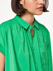 Whistles Green Button Through Nicola T-Shirt - Image 4 of 5