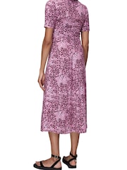 Whistles Pink Rowan Hyena Spot Midi Dress - Image 2 of 4