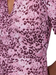 Whistles Pink Rowan Hyena Spot Midi Dress - Image 3 of 4