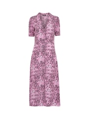 Whistles Pink Rowan Hyena Spot Midi Dress - Image 4 of 4