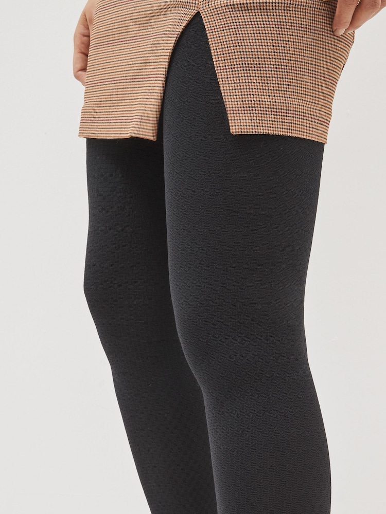 Black Texture Thermal 100D Tights - Image 7 of 7