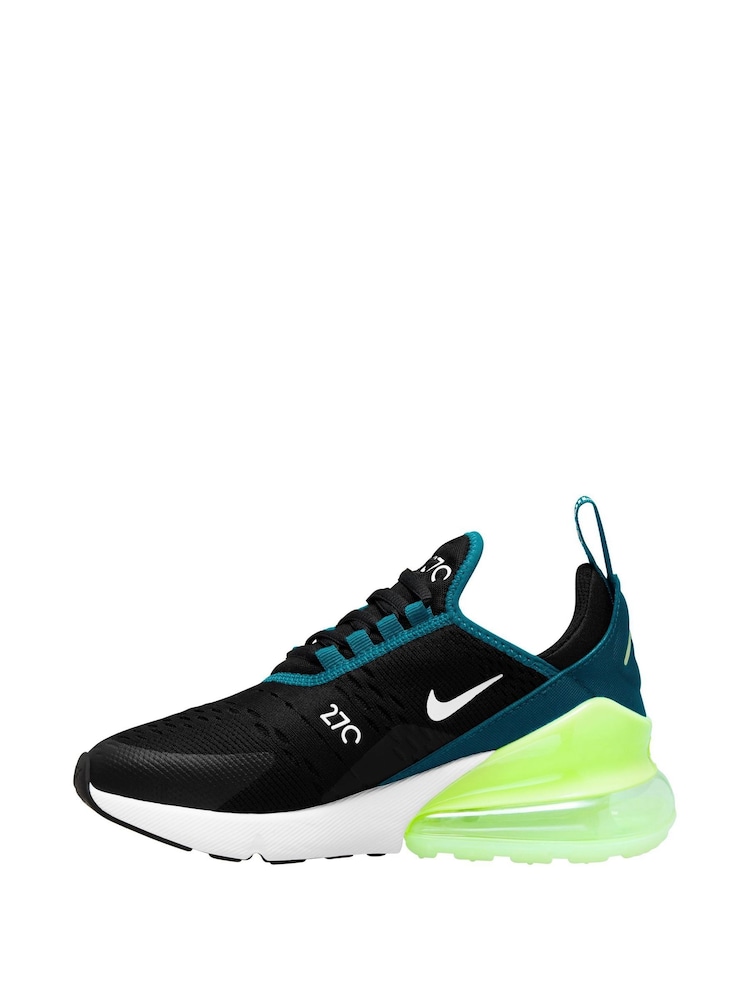 Nike Black/Lime Air Max 270 Youth Trainers - Image 2 of 4