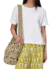 Whistles Olsen T-Shirt mit Ziernaht, Weiß - Bild 1 von 4