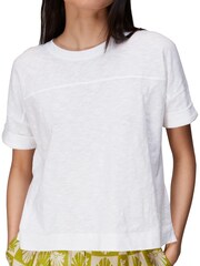 Whistles Olsen T-Shirt mit Ziernaht, Weiß - Bild 2 von 4