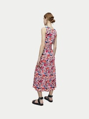 Jigsaw Pink Wild Bouquet Sleeveless Jersey Dress - Image 3 of 6