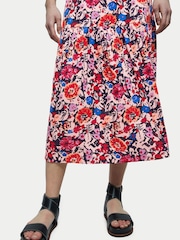 Jigsaw Pink Wild Bouquet Sleeveless Jersey Dress - Image 5 of 6