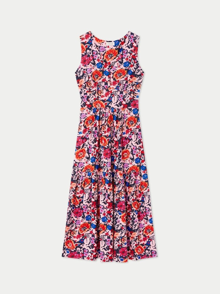 Jigsaw Pink Wild Bouquet Sleeveless Jersey Dress - Image 6 of 6