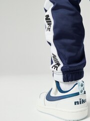 Nike White/ Blue Glitter Court Borough Low Youth Trainers - Image 11 of 14