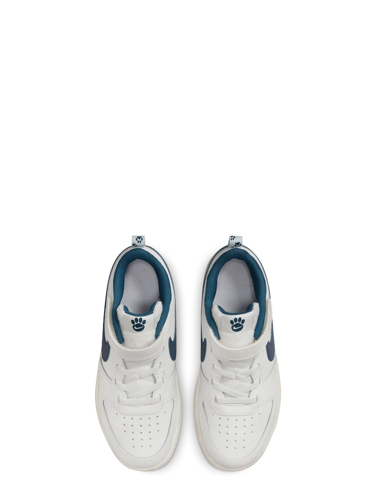 Blanc/Bleu paillettes - Baskets Nike Court Borough ado basses - Image 4 of 14