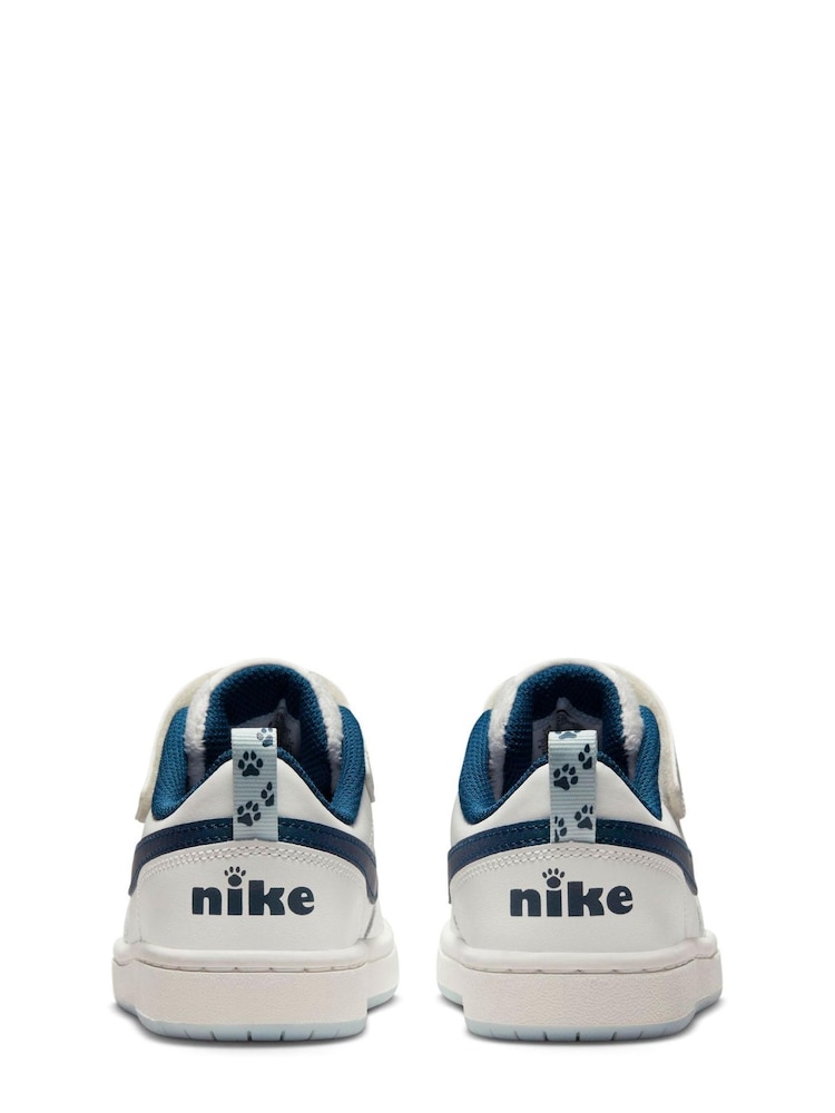 Blanc/Bleu paillettes - Baskets Nike Court Borough ado basses - Image 5 of 14