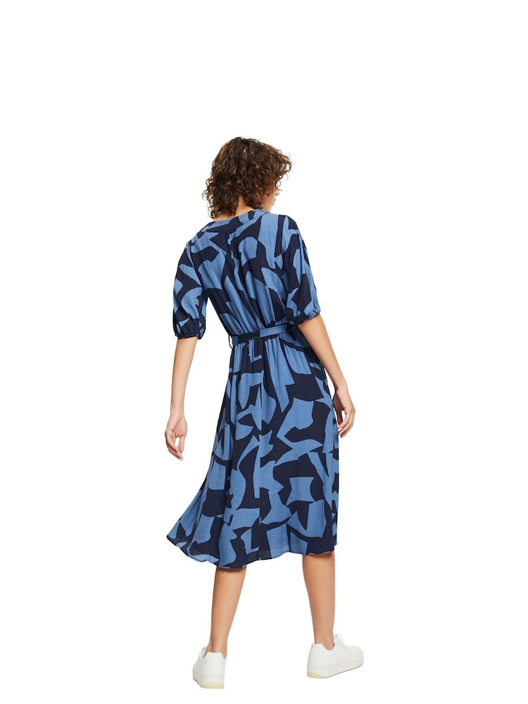 Esprit Grey Blue Silky Viscose Dress - Image 2 of 7 Esprit Grey Blue Silky Viscose Dress - Image 2 of 7