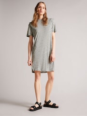 Ted Baker Julina White T-Shirt Dress With Shoulder Detail - Image 2 of 5