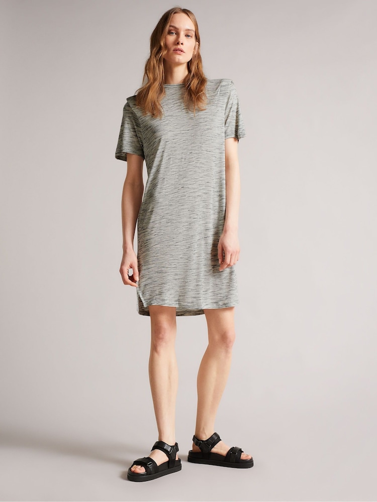 Ted Baker Julina White T-Shirt Dress With Shoulder Detail - Image 2 of 5