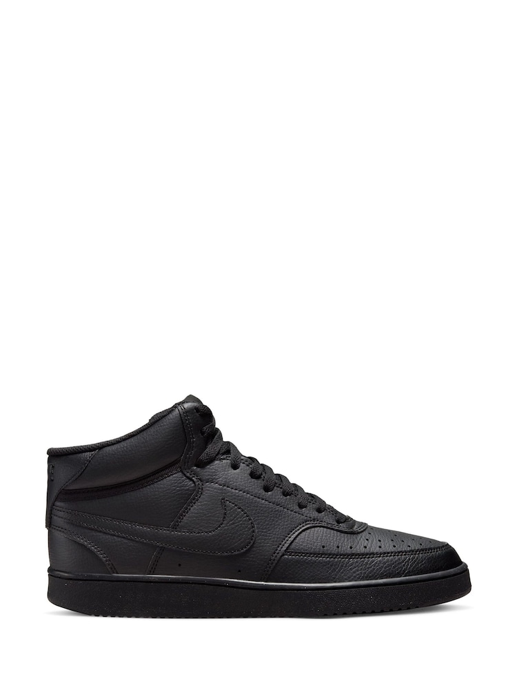 Nike Black Court Vision Mid Trainers - Image 1 of 10
