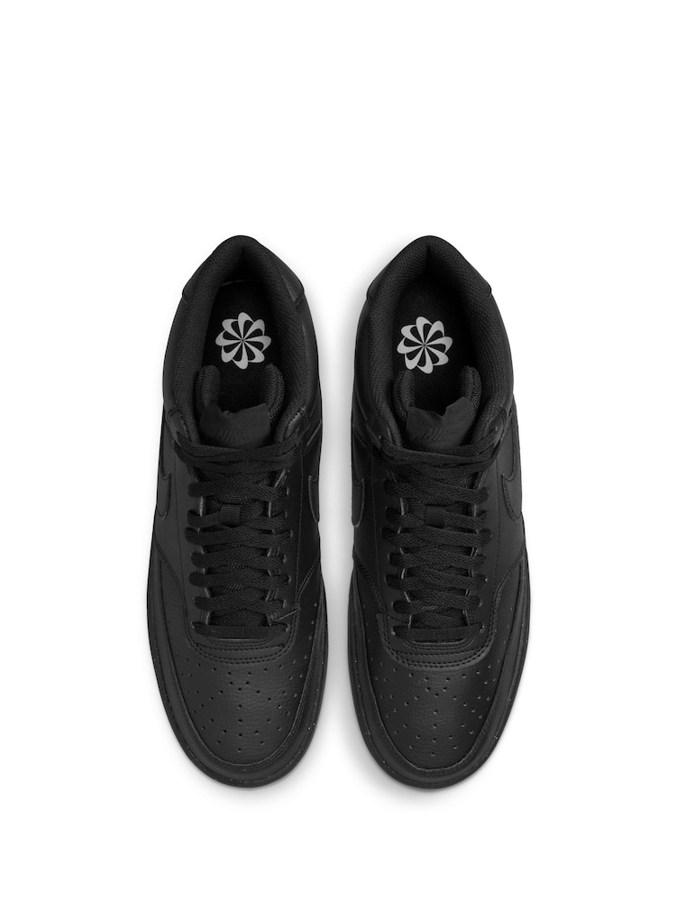 Nike Black Court Vision Mid Trainers - Image 6 of 10