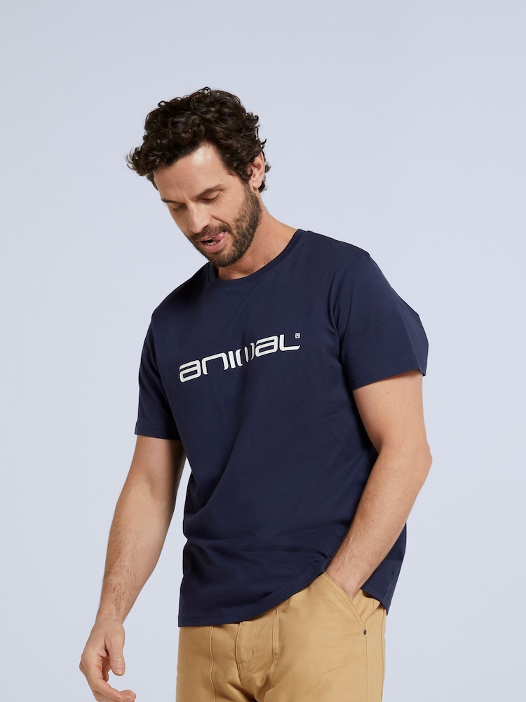 Blau - Animal Classico Herren 100% Baumwoll-T-Shirt - Bild 1 von 8