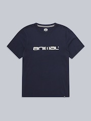Blau - Animal Classico Herren 100% Baumwoll-T-Shirt - Bild 5 von 8