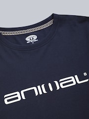 Blau - Animal Classico Herren 100% Baumwoll-T-Shirt - Bild 7 von 8