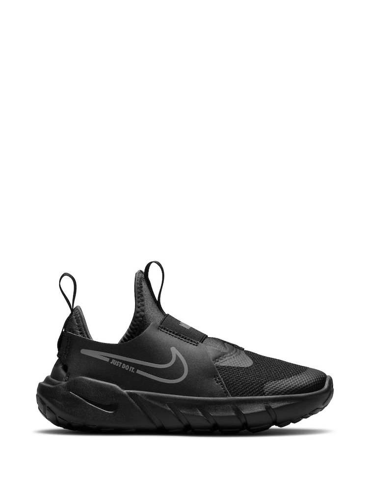 Nike Black/Silver Flex Runner 2 Junior Trainers - Image 1 of 10