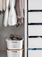 Orthex Set of 4 White Smartstore 13L Baskets With Bamboo Lids - Image 2 of 6