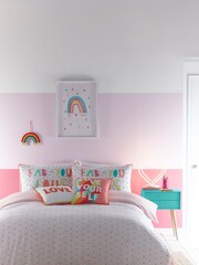 Appletree Pink Kids Tilly Spot Coral Duvet Cover and Pillowcase Set - Image 1 of 4