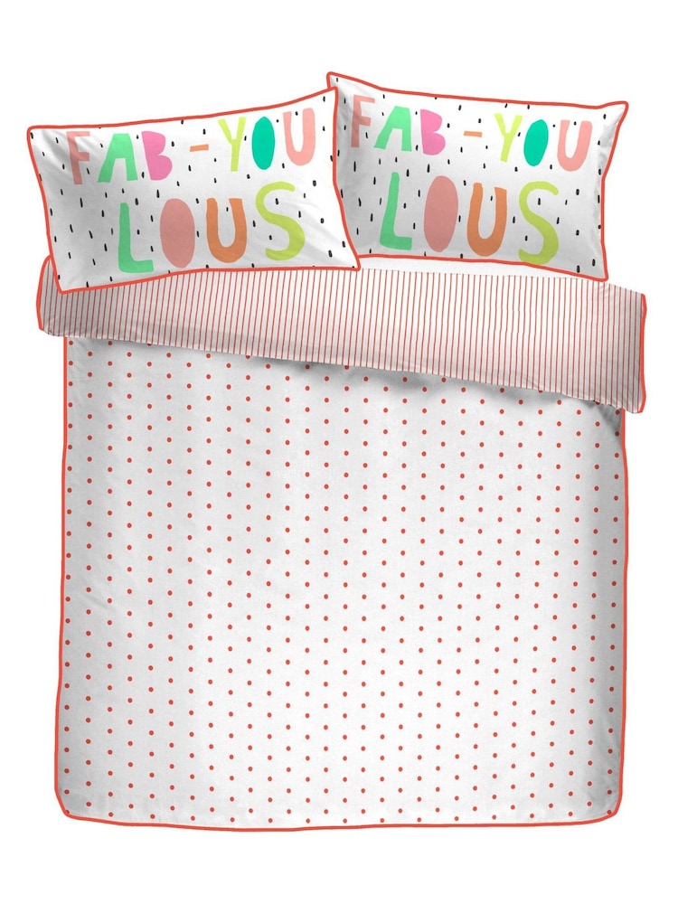 Appletree Pink Kids Tilly Spot Coral Duvet Cover and Pillowcase Set - Image 4 of 4