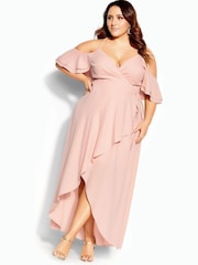 City Chic Pink Elegant Maxi Dress - Image 1 of 4
