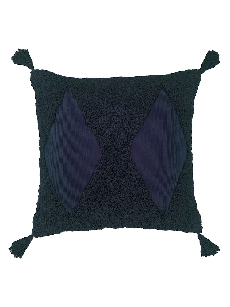 Furn Blue Kantha 100% Cotton Cushion - Image 1 of 5