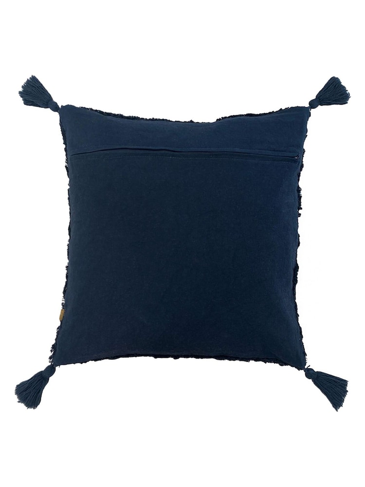 Furn Blue Kantha 100% Cotton Cushion - Image 2 of 5