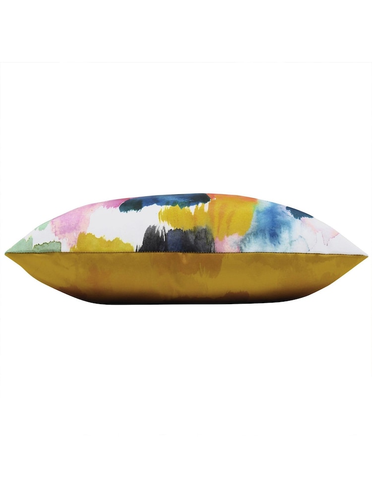 Evans Lichfield Ochre Yellow Watercolour Outdoor Cushion - Image 4 of 4 Evans Lichfield Ochre Yellow Watercolour Outdoor Cushion - Image 4 of 4